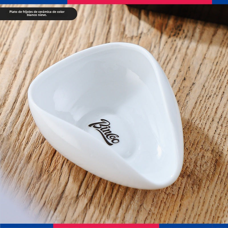 Balanza de café Bincoo: Plato de cerámica para medir café, tazón y cuchara de precisión