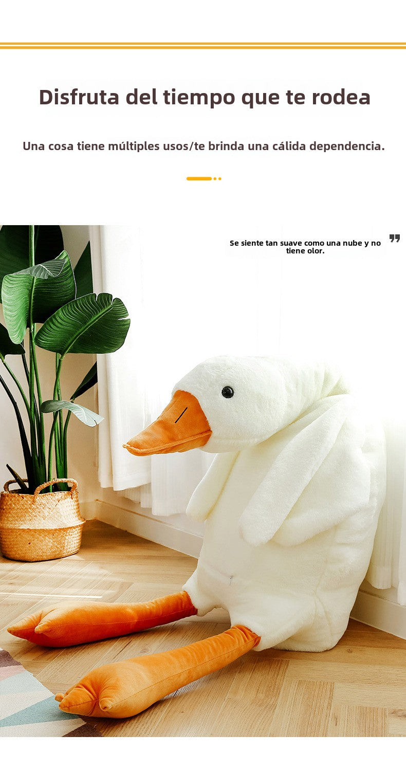 Muñeco de Pato Blanco: Juguete de Peluche, Almohada para Dormir y Regalo para Niños