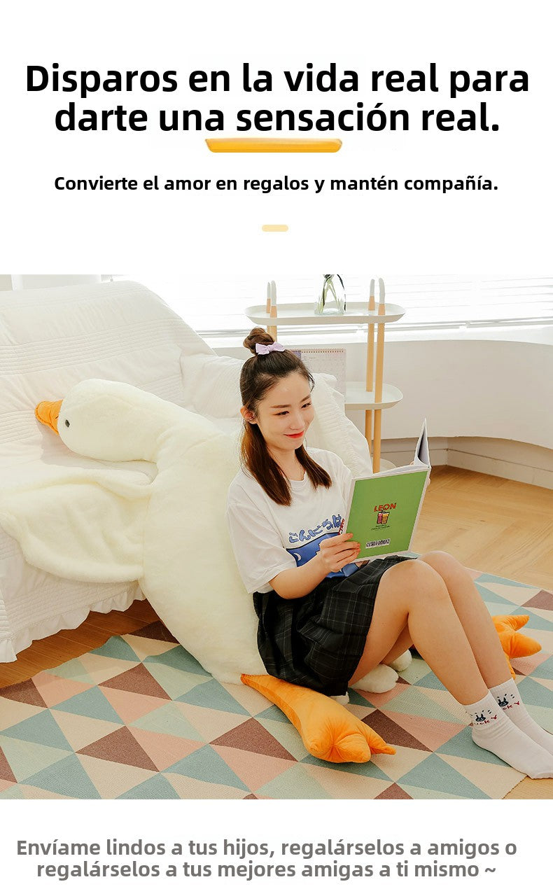 Muñeco de Pato Blanco: Juguete de Peluche, Almohada para Dormir y Regalo para Niños