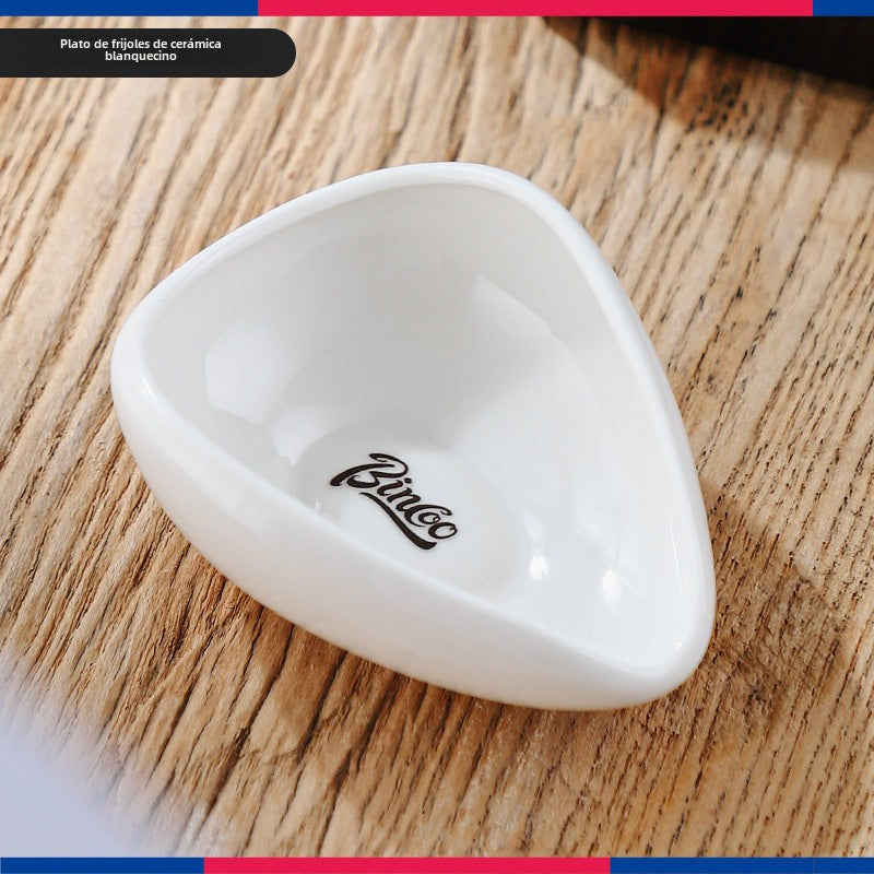 Balanza de café Bincoo: Plato de cerámica para medir café, tazón y cuchara de precisión