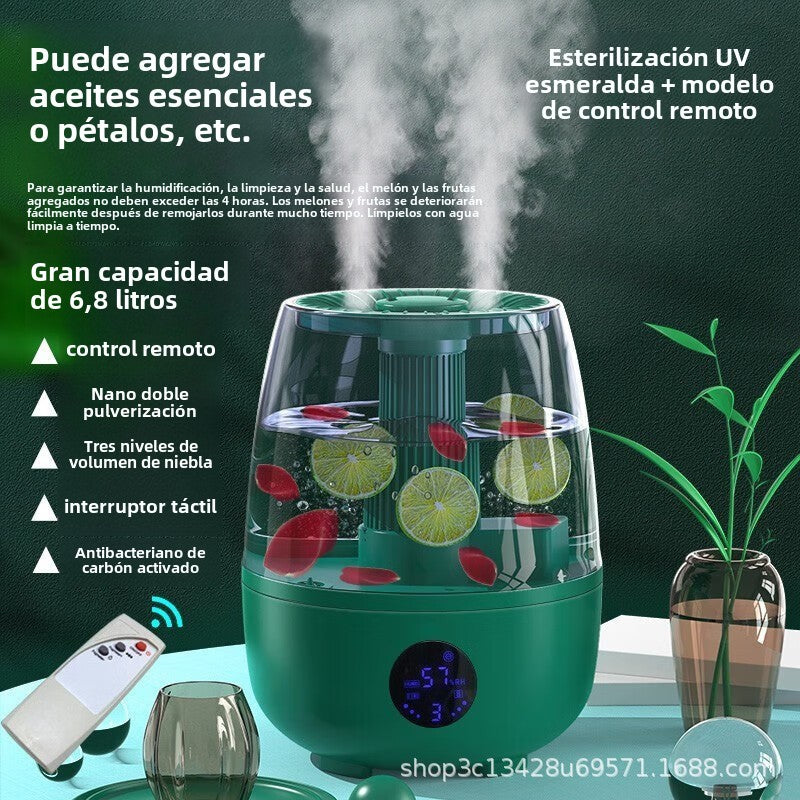 Humidificador de Gran Capacidad para Oficina y Hogar: Mini Humidificador de Escritorio con Doble Pulverización y Purificación de Aire