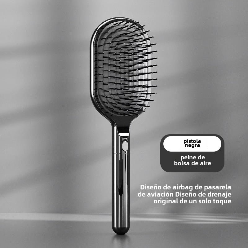 Cepillo de masaje de aire para cabello largo: peinador de acero inoxidable, diseño ergonómico, ideal para crear volumen y estilo
