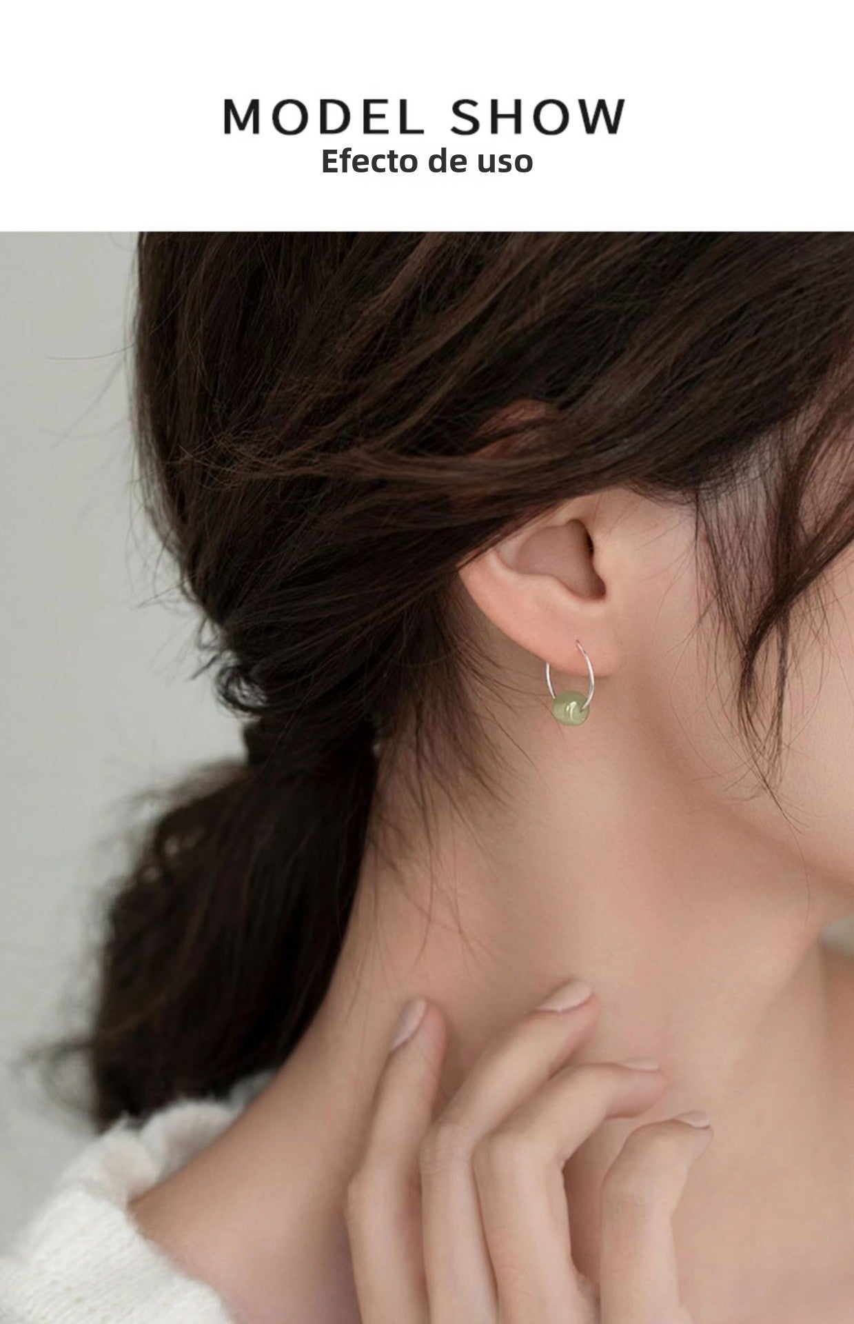 Candongas de Plata 925 con Jade Hetian – Amuleto de Suerte