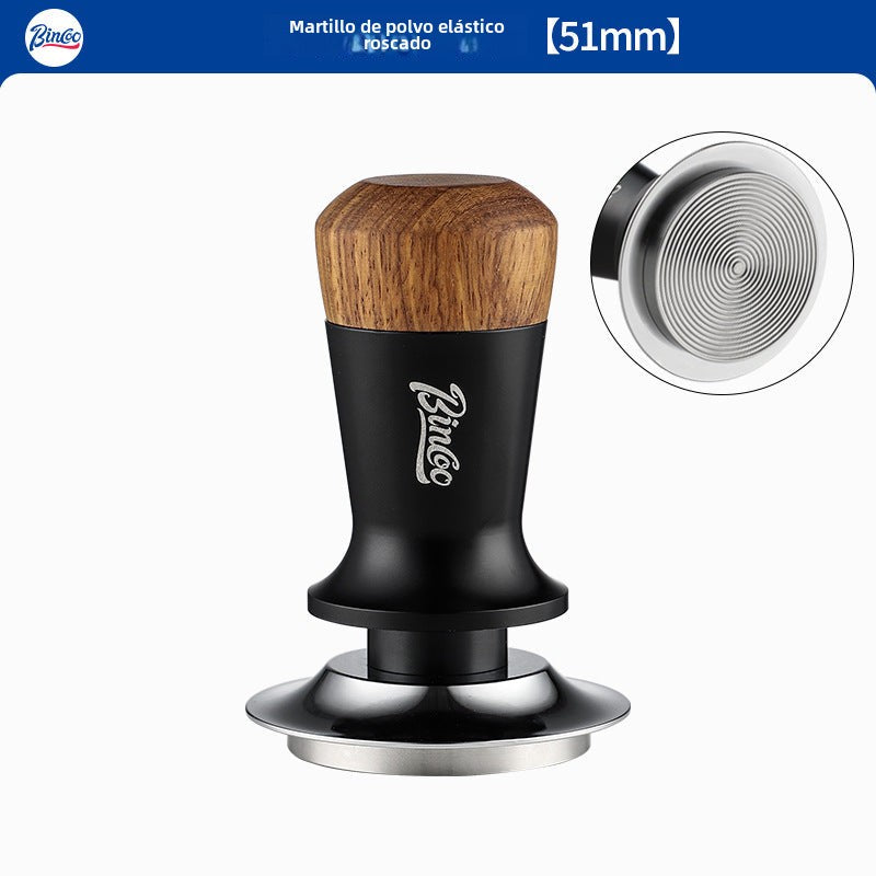 Kit de Prensado de Café Italiano Bincoo: Base de Madera de Nogal y Tamiz para Espresso