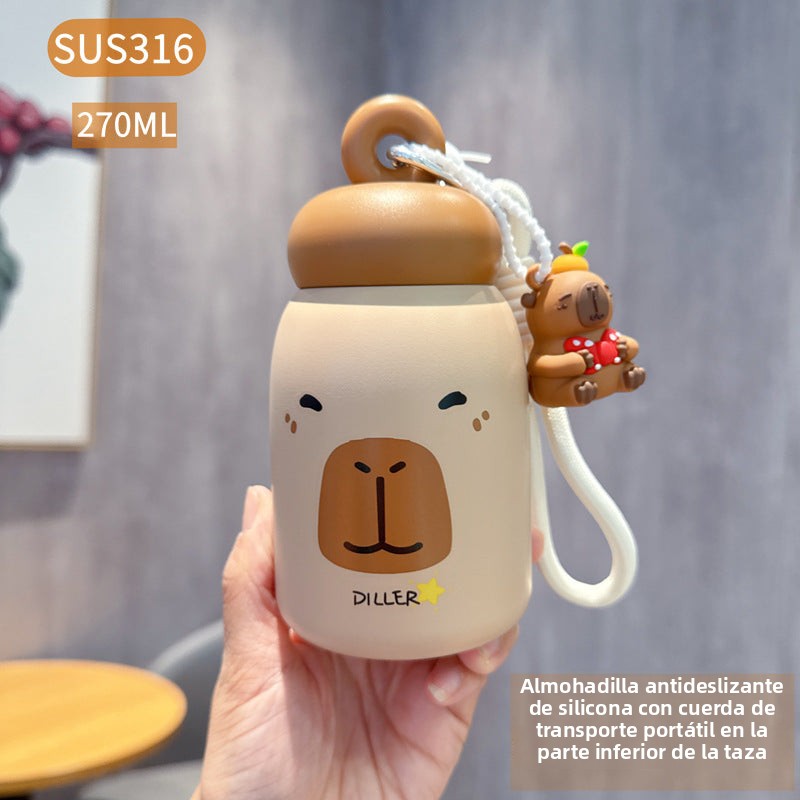 Termo de Acero Inoxidable con Accesorios de Capibara en Múltiples Modelos y Capacidades