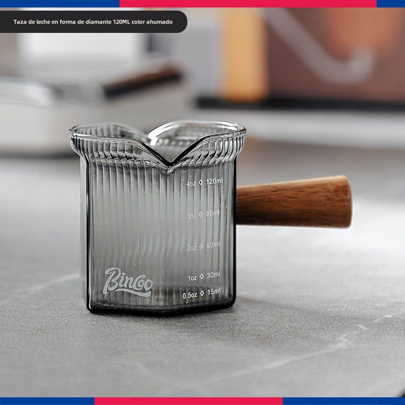 Taza de Medición Bincoo: Jarra de Café de Borosilicato con Escalas para Espresso y Onzas