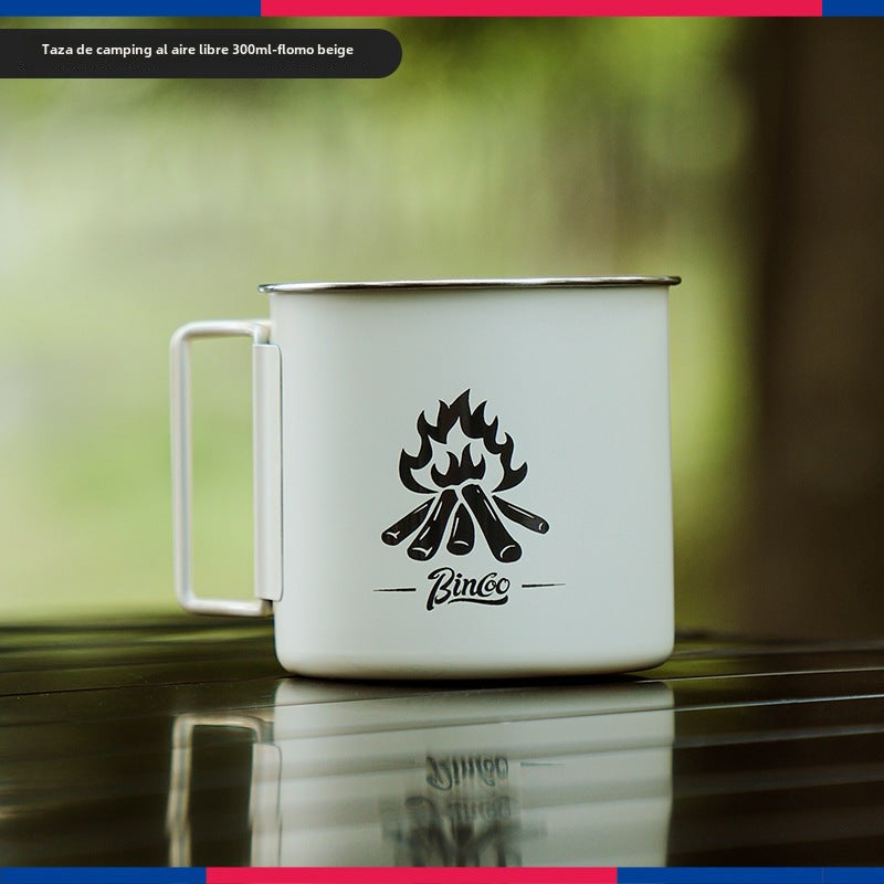 Taza de café de camping Bincoo: Taza portátil de acero inoxidable 304, ideal para parejas y uso en casa