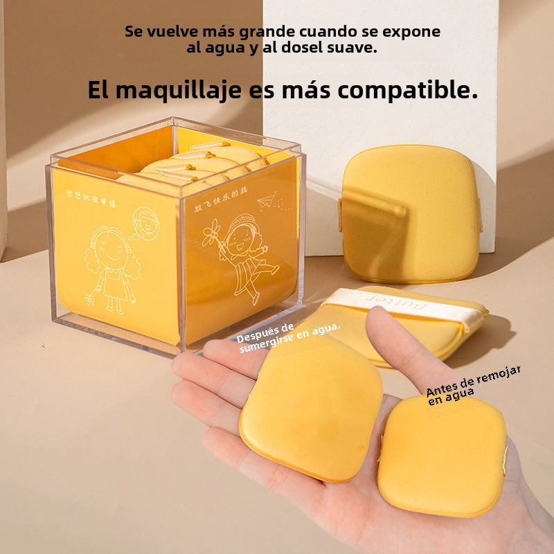 Esponja de Maquillaje de Mantequilla: Polvo Hidratante que se Expande al Contacto con Agua, Herramienta de Maquillaje de Dos Caras, Suave y Aderente