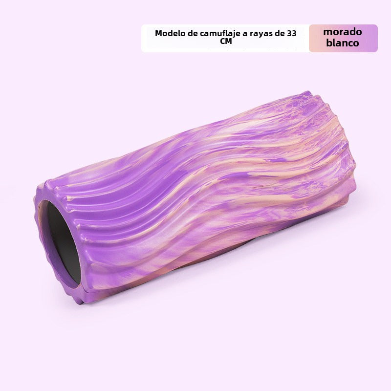 Rodillo de Espuma EVA Camuflado con Diseño de Dientes de Lobo: Cilindro de Masaje Hueco para Relajación Muscular y Yoga