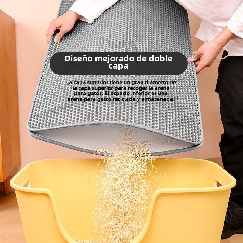 Tapete Atrapa Arena para Gatos: Alfombra Doble Capa Antiderrame para Arenero
