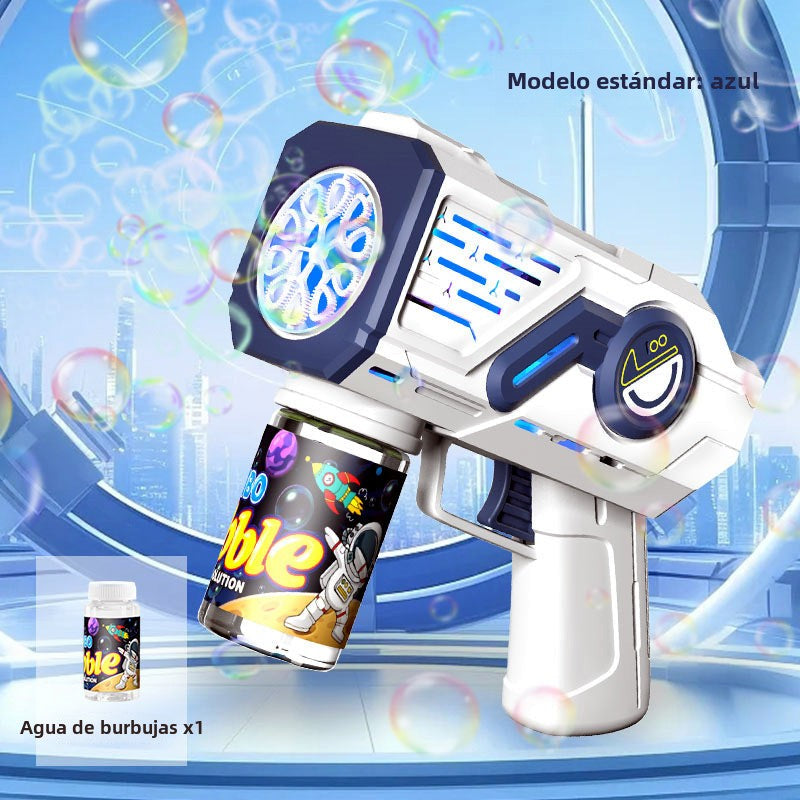 Pistola de burbujas eléctrica para niños: juguete automático con luces LED, perfecto para fiestas y juegos al aire libre