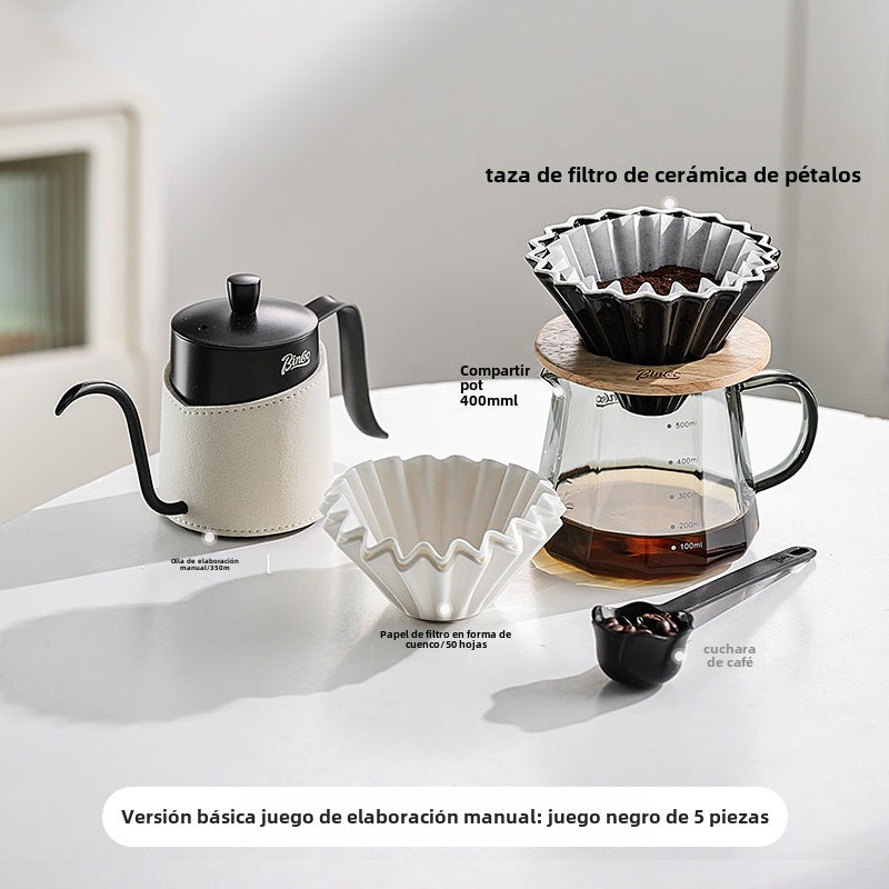 Juego de Cafetera Bincoo: Tetera de Válvula Fina para Preparar Café Americano en Casa