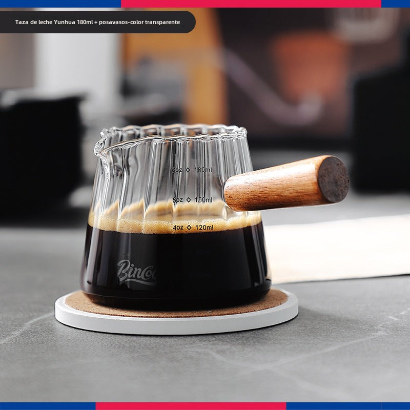 Taza de Medición Bincoo: Jarra de Café de Borosilicato con Escalas para Espresso y Onzas