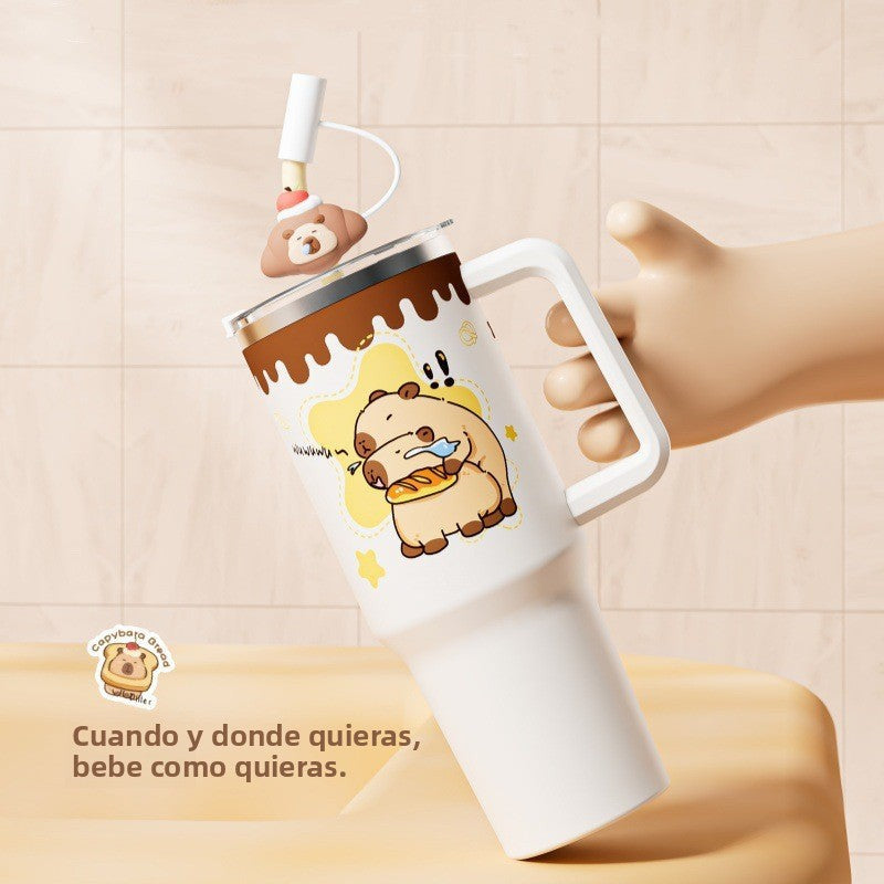 Termo de Acero Inoxidable con Accesorios de Capibara en Múltiples Modelos y Capacidades