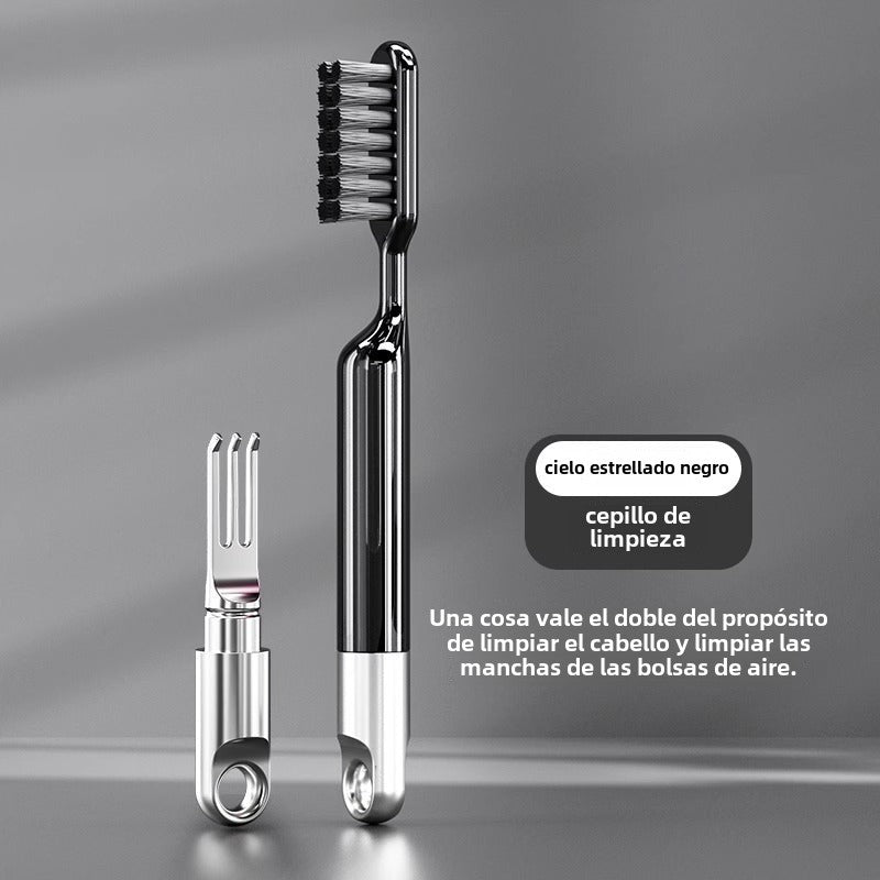 Cepillo de masaje de aire para cabello largo: peinador de acero inoxidable, diseño ergonómico, ideal para crear volumen y estilo