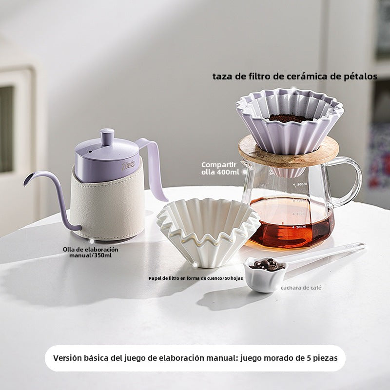 Juego de Cafetera Bincoo: Tetera de Válvula Fina para Preparar Café Americano en Casa