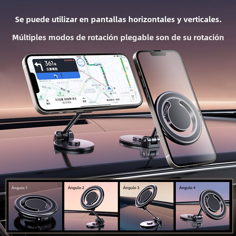 Soporte de Teléfono Magnético MagSafe para Auto: Plegable, Rotación de 360° y Adhesivo para Tablero de Navegación