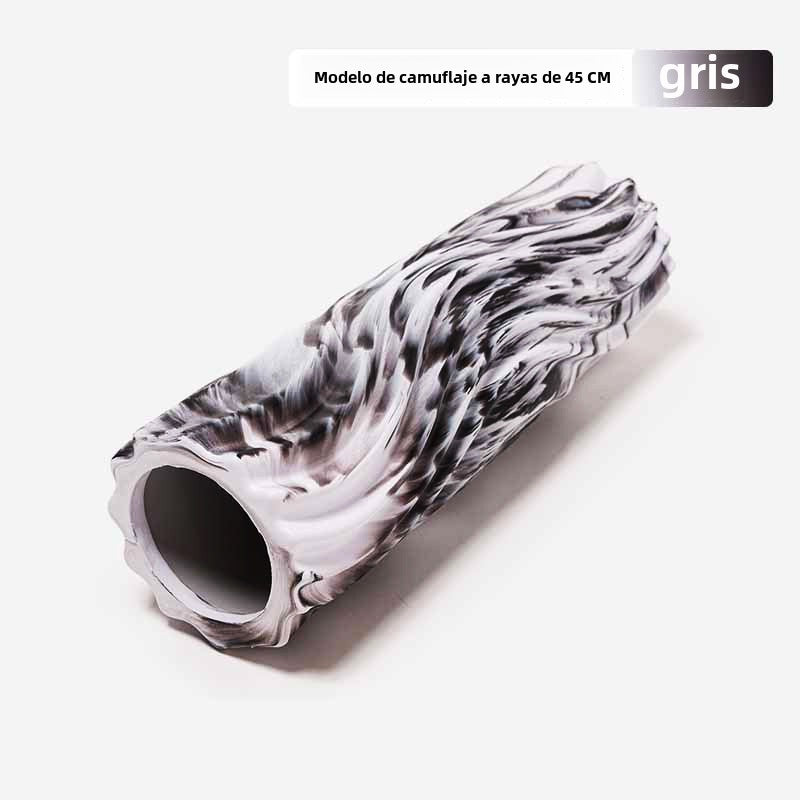 Rodillo de Espuma EVA Camuflado con Diseño de Dientes de Lobo: Cilindro de Masaje Hueco para Relajación Muscular y Yoga