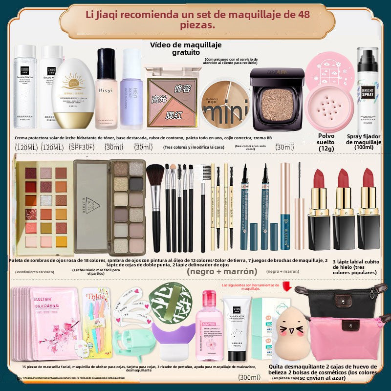 Kit de Maquillaje para Estudiantes: Set Completo de Maquillaje, Resistente al Agua y al Sudor, Ideal para Principiantes