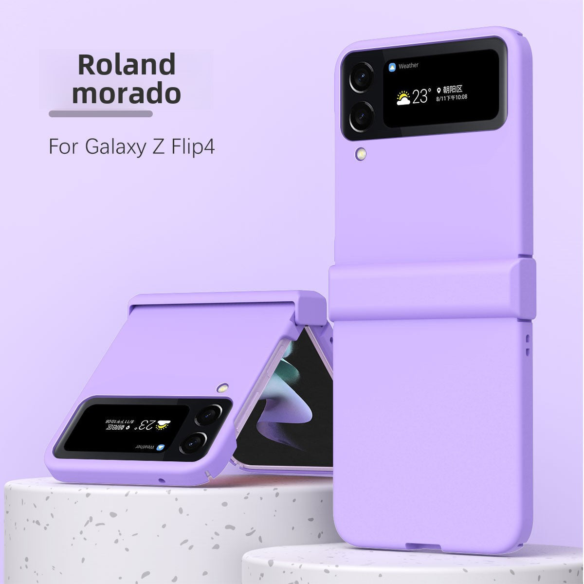 Funda Transparente para Samsung Flip 5: Diseño Macaron, Totalmente Protectora, Anti Caídas