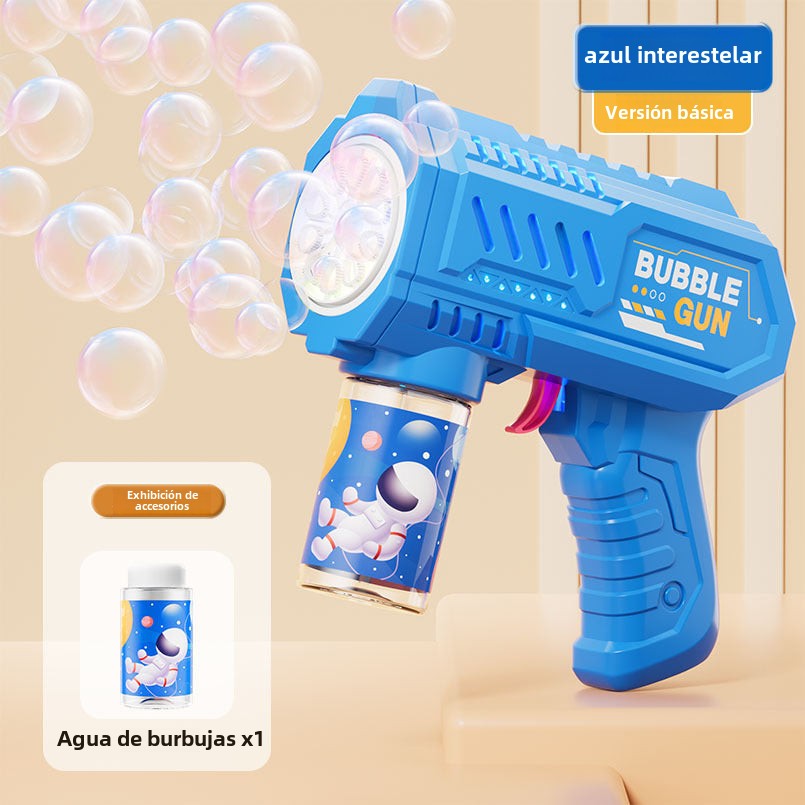 Pistola de burbujas eléctrica para niños: juguete automático con luces LED, perfecto para fiestas y juegos al aire libre