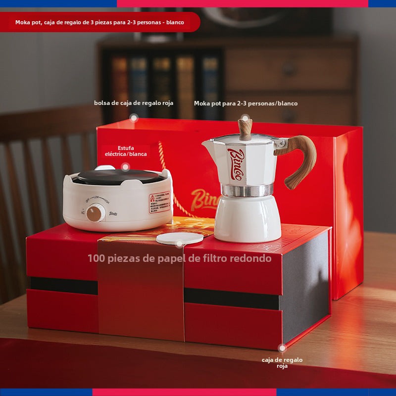 Juego de Regalo Bincoo: Set de Cafetera Espresso de Alta Calidad con Diseño Elegante y Festivo