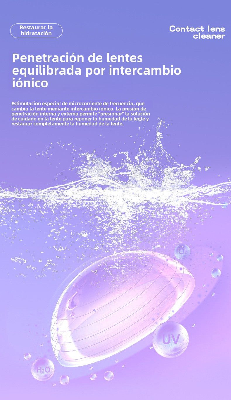 Limpiador y Estuche Automático para Lentes de Contacto: Mini Dispositivo Silencioso de Limpieza Portátil con Almacenamiento Integrado