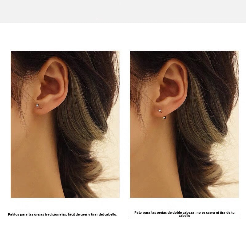 Piercing Bola de Plata Pequeños con Cierre de Tuerca – Textura Martillada