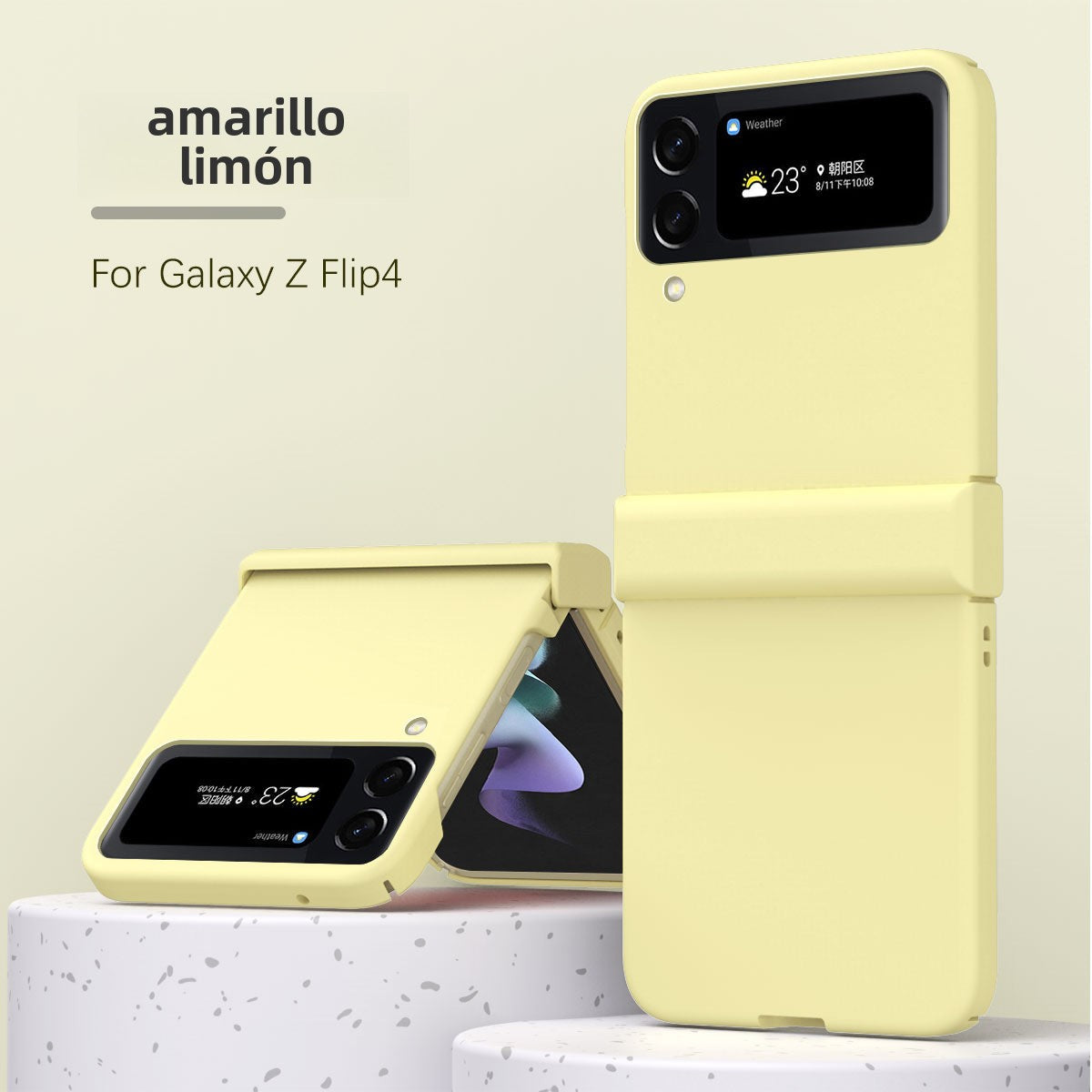 Funda Transparente para Samsung Flip 5: Diseño Macaron, Totalmente Protectora, Anti Caídas
