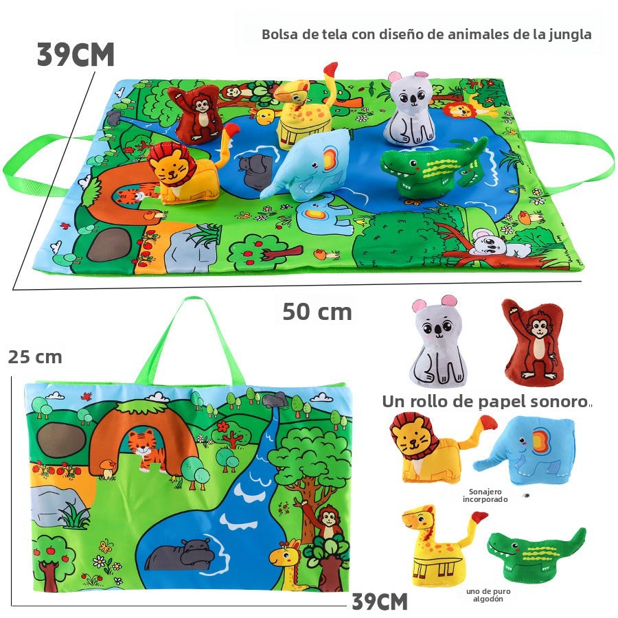 Alfombra de Juego para Bebés con Animales – Alfombra de Actividades y Bolsa de Almacenamiento