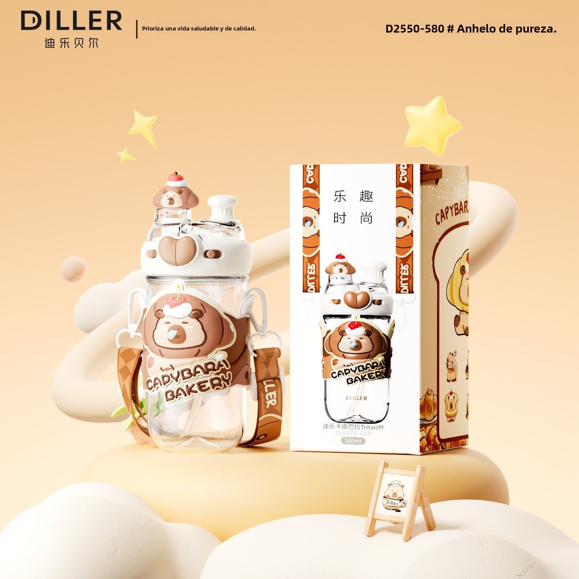 Termo de Acero Inoxidable con Accesorios de Capibara en Múltiples Modelos y Capacidades