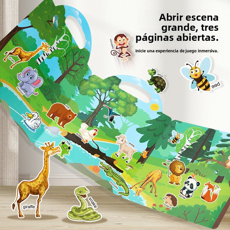 Libro Infantil Educativo con Pegatinas Reutilizables – Juego Didáctico por Temas