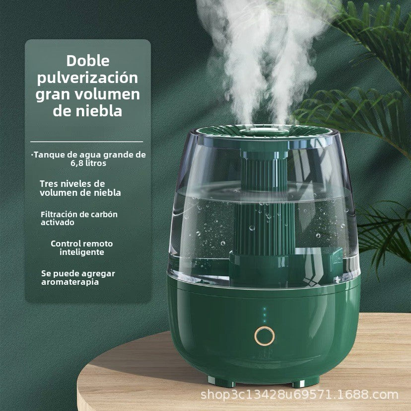 Humidificador de Gran Capacidad para Oficina y Hogar: Mini Humidificador de Escritorio con Doble Pulverización y Purificación de Aire