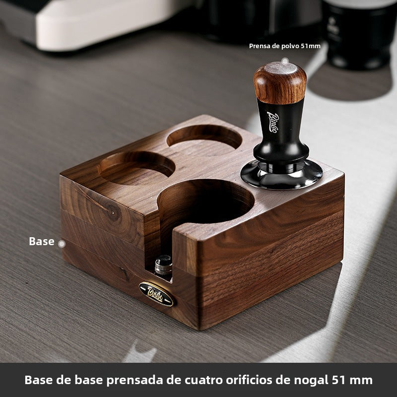 Kit de Prensado de Café Italiano Bincoo: Base de Madera de Nogal y Tamiz para Espresso
