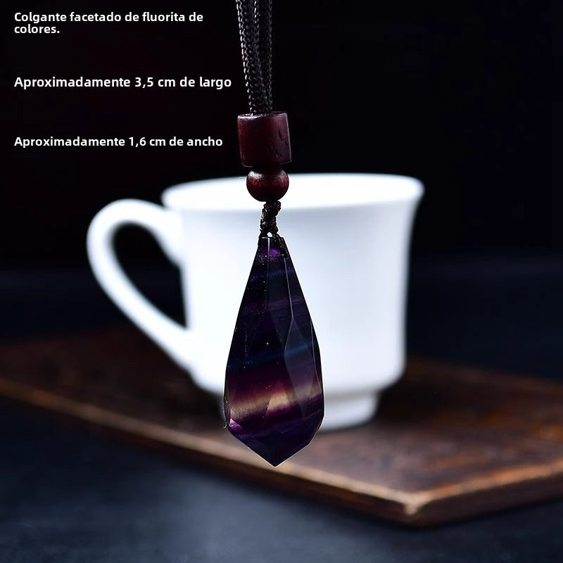 Colgante con piedras naturales: Amatista, Fluorita, Obsidiana, Lapislázuli y más