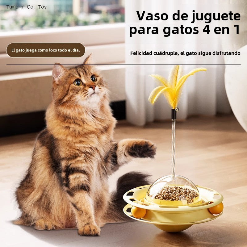 Dispensador de Comida para Gatos con Juego y Entretenimiento