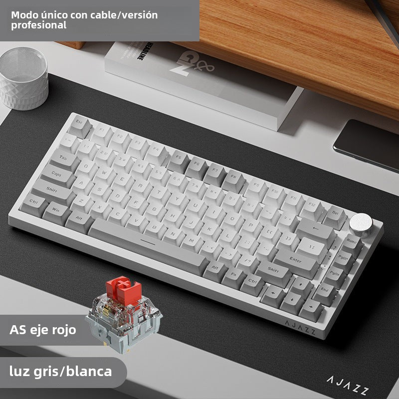 Teclado mecánico inalámbrico AK820pro: Bluetooth, tres modos, personalizable, 75% de tamaño, hot-swappable, diseño gasket, retroiluminado para juegos