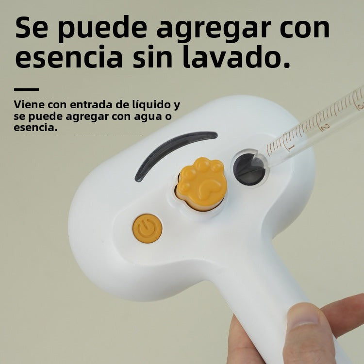 Cepillo con Spray Integrado para Mascotas: Peine Desenredante para Perros y Gatos, Elimina Pelo Muerto y Nudos, Uso Profesional