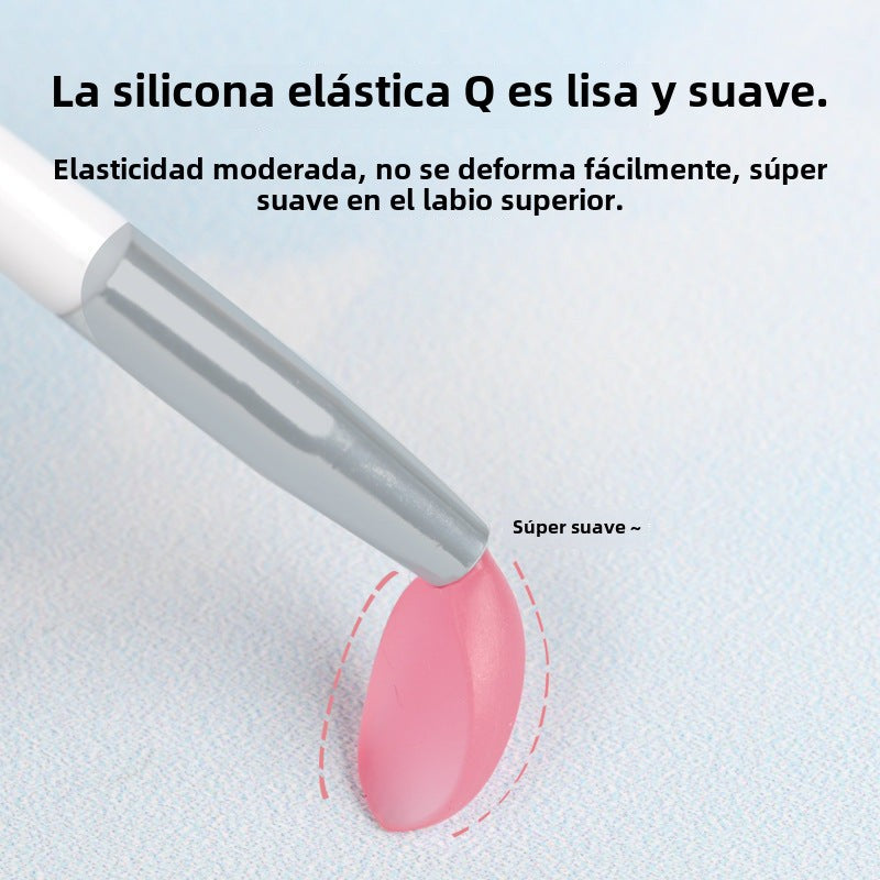 Mini brocha de silicona para labios con diseño portátil, ideal para aplicar labial o brillo
