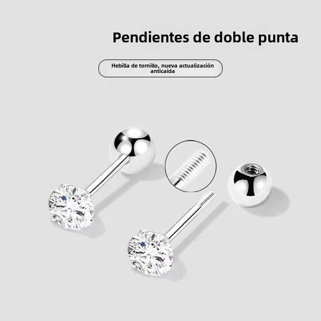 Piercing en Plata 925 – Zirconio Corte Diamante con Cierre de Rosca