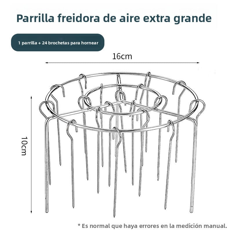 Brochetas para Freidora de Aire con Parrilla Vertical - Soporte de Acero Inoxidable para Cocina y Barbacoa
