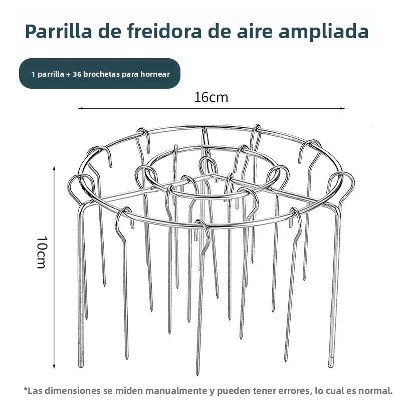 Brochetas para Freidora de Aire con Parrilla Vertical - Soporte de Acero Inoxidable para Cocina y Barbacoa