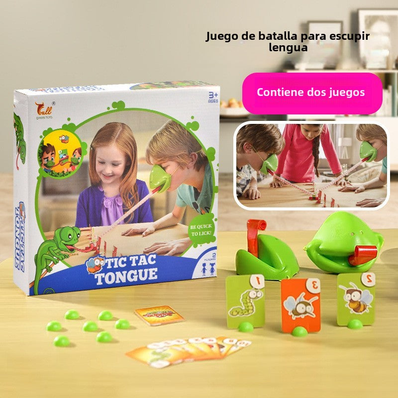 Juego de Mesa con Máscara de Rana y Camaleón: Cartas Educativas para Niños