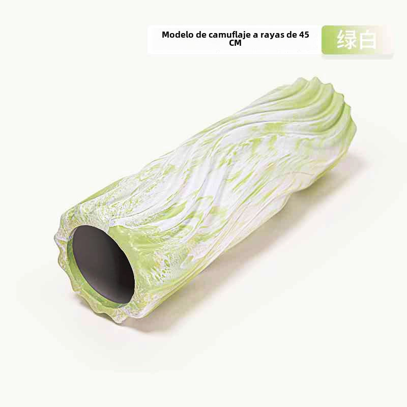 Rodillo de Espuma EVA Camuflado con Diseño de Dientes de Lobo: Cilindro de Masaje Hueco para Relajación Muscular y Yoga