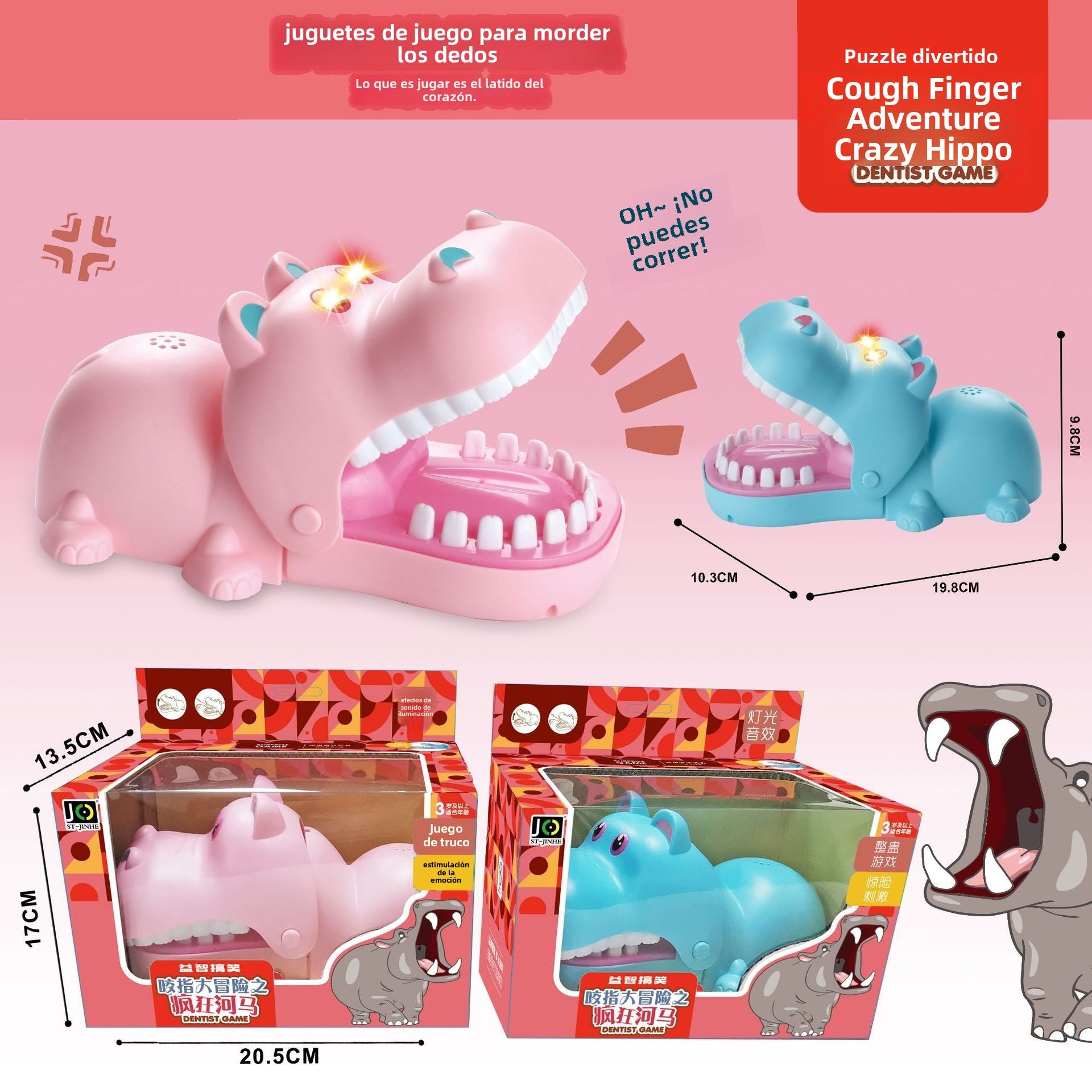 Juguete de cocodrilo mordedor: juguete de tiburón mordedor, dinosaurio juguete de broma para niños y padres, regalo divertido