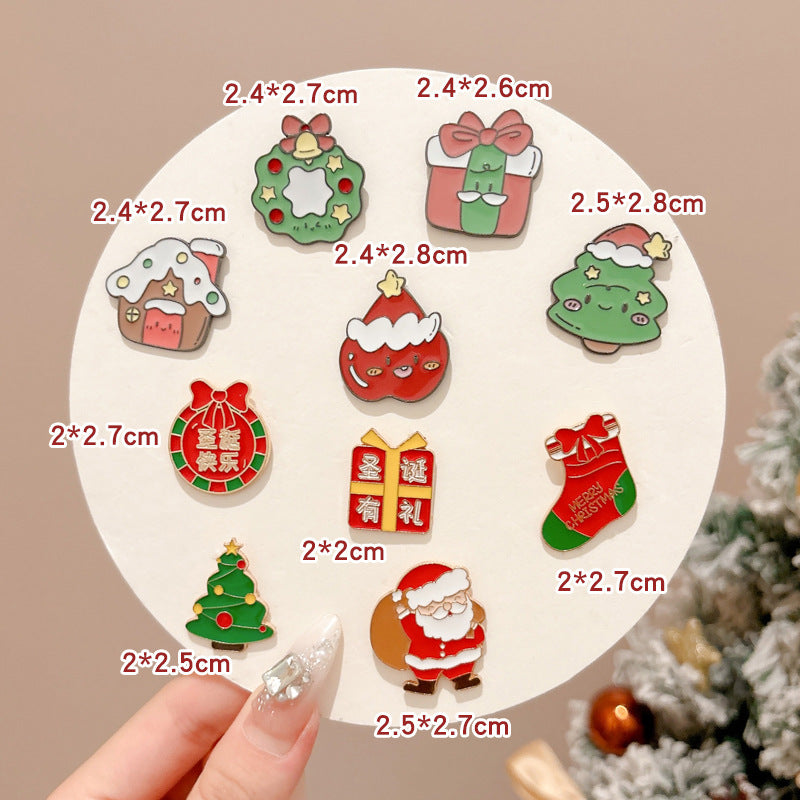 Broche Navideño de Metal: Diseños de Reno, Santa Claus y más  para Ropa y Decoración