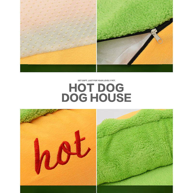 Cama divertida para perros pequeños – Diseño de perro caliente para Chihuahua, Pug y más