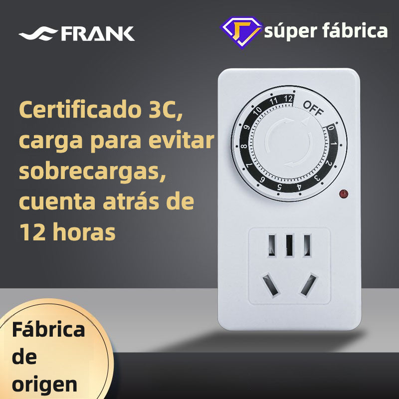 Enchufe programable para carga de electrónicos: temporizador, interruptor con apagado