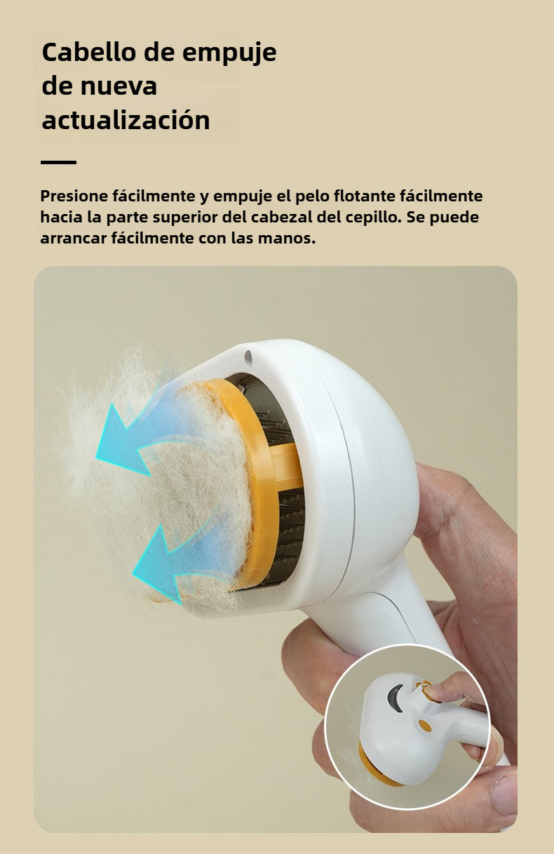Cepillo con Spray Integrado para Mascotas: Peine Desenredante para Perros y Gatos, Elimina Pelo Muerto y Nudos, Uso Profesional