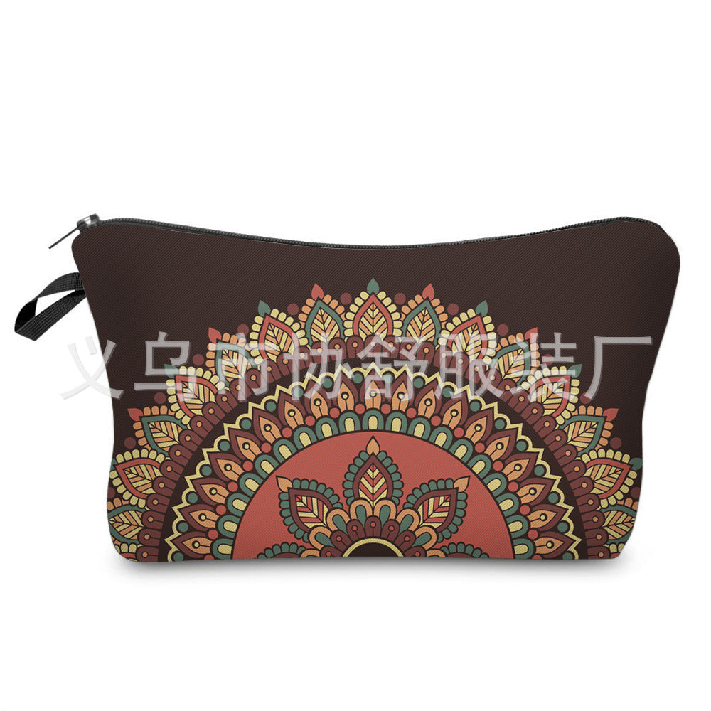 Neceser Mandala 3D: Bolsa de Cosméticos con Estampado Bohemio para Mujer